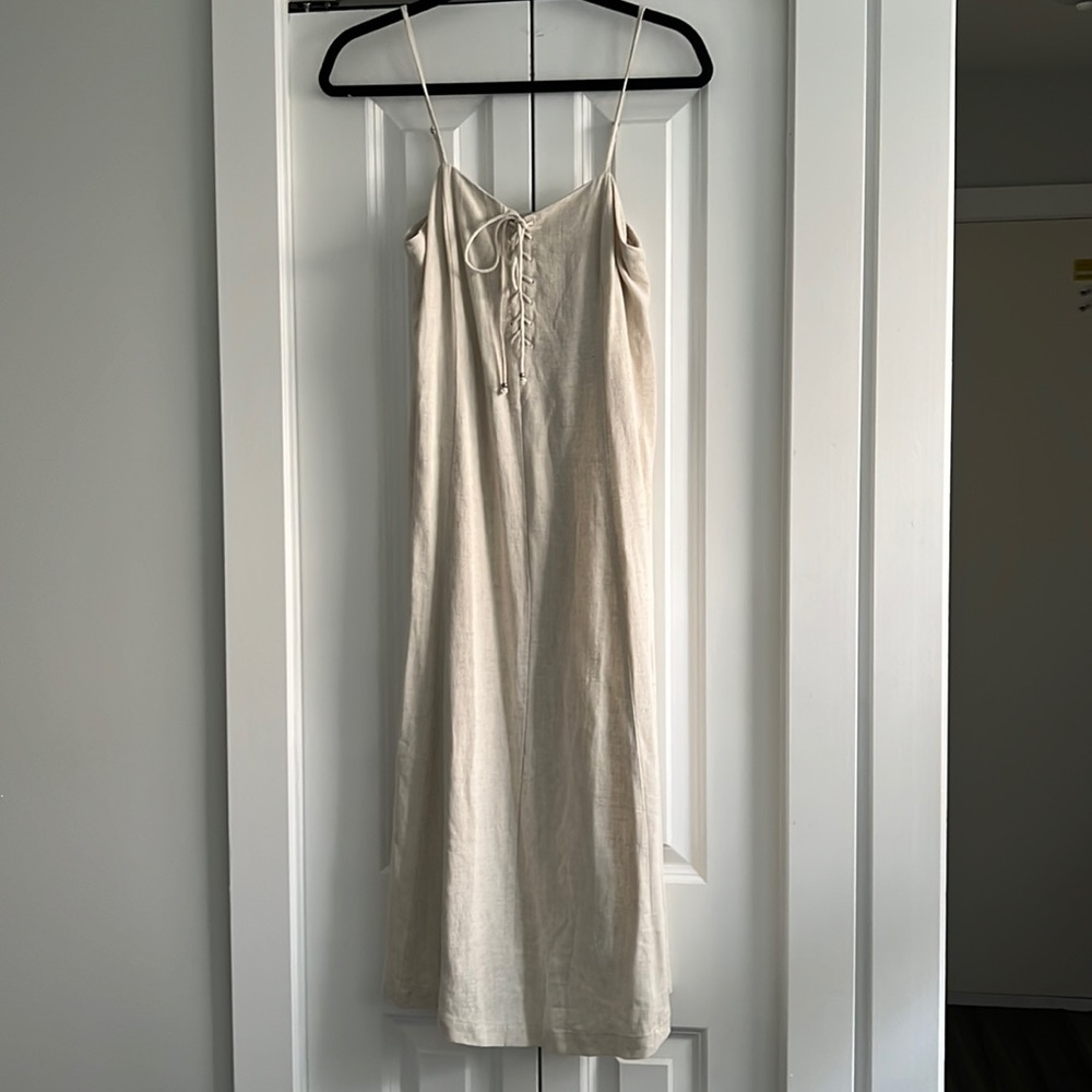Gentle Fawn Linen Dress- Cream colour